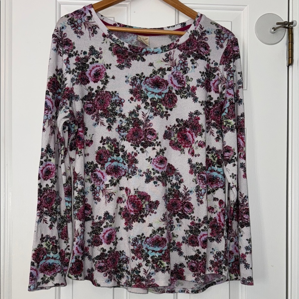 Floral Long Sleeve Shirt XL